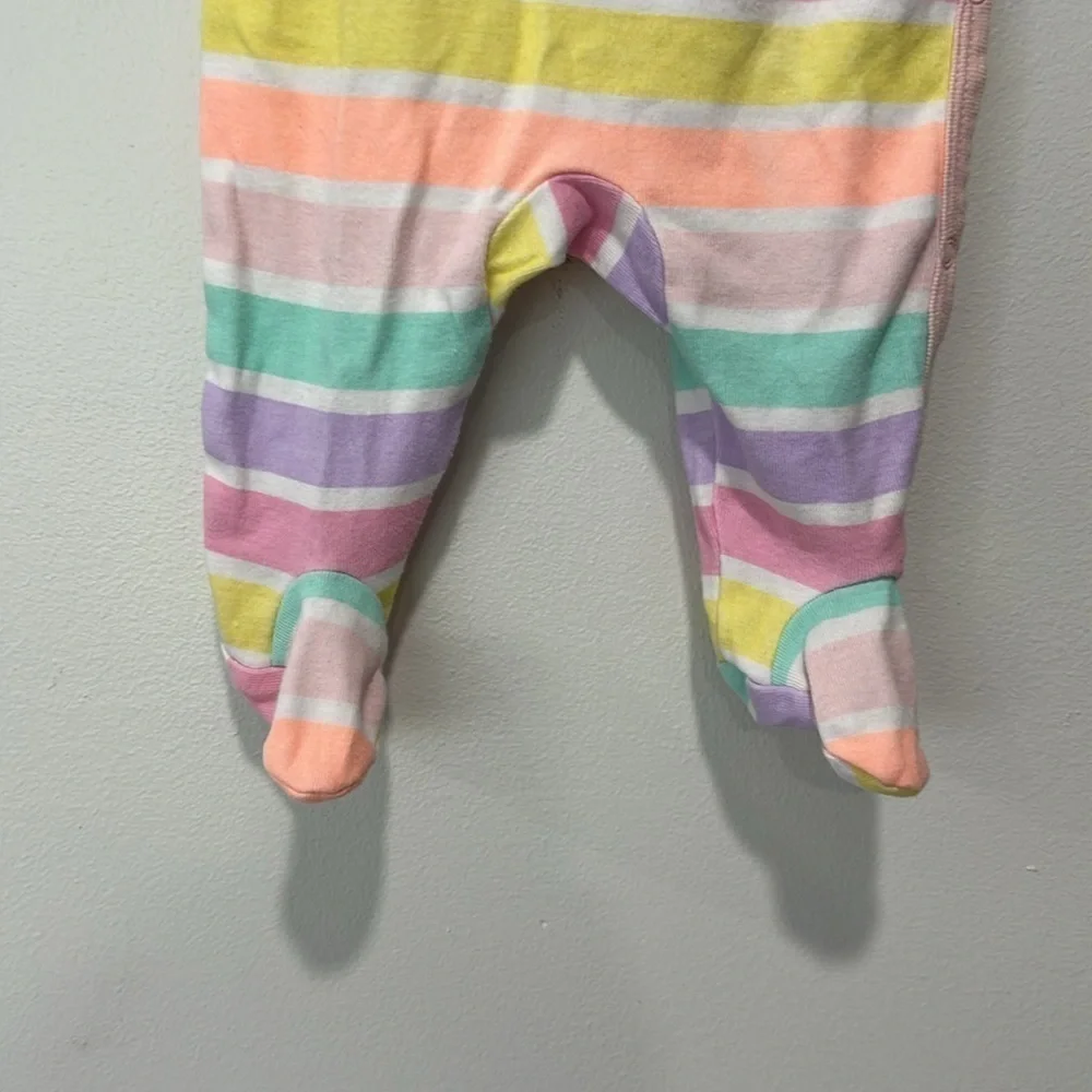 Striped footie onesie